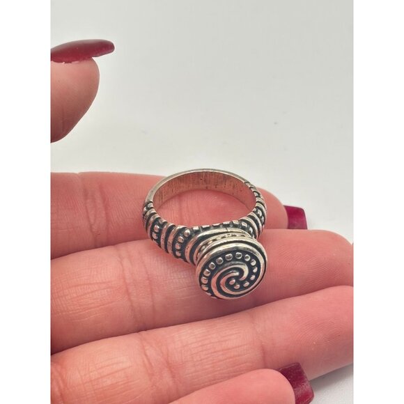 Vintage James Avery Tribal African Beaded Swirl Sterling Silver Ring - Picture 11 of 11